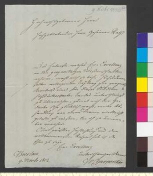 Brief von Charpentier, Toussaint von an Goethe, Johann Wolfgang von