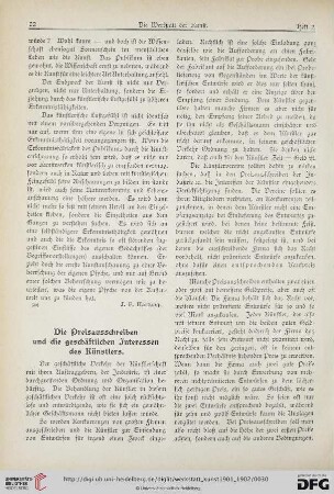 1: Die Preisausschreiben und die geschäftlichen Interessen des Künstlers