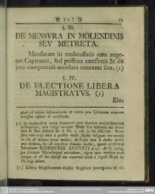 §. IV. De Electione Libera Magistratus