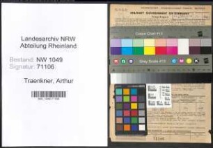 Entnazifizierung Arthur Traenkner , geb. 12.02.1890 (Verwaltungsangestellter)