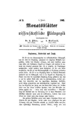 Regierung, Unterricht und Zucht
