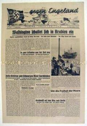 Kriegszeitung der Marine "... gegen Engeland" u.a. zu den Kämpfen im arabischen Raum