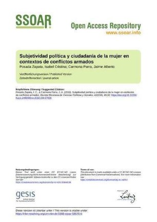 Subjetividad política y ciudadanía de la mujer en contextos de conflictos armados