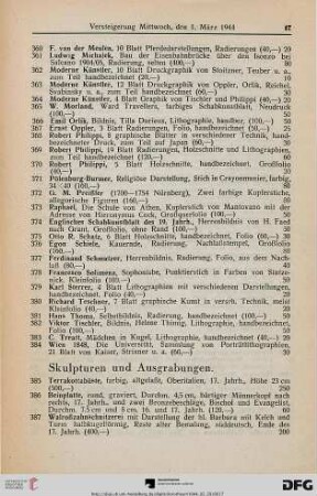 Skulpturen und Ausgrabungen (Nr. 385-406)