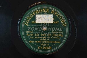 Auch ich war ein Jüngling : aus "Waffenschmied" / von A. Lortzing