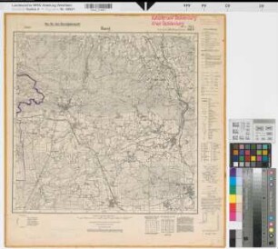 Katasteramt Tecklenburg  Kreis Tecklenburg, Meßtischblatt Iburg 3814, Farbige Einzeichnung mit Namensliste