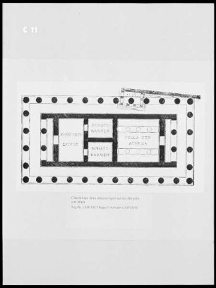 Grundriß des Alten Athenatempels auf der Akropolis von Athen