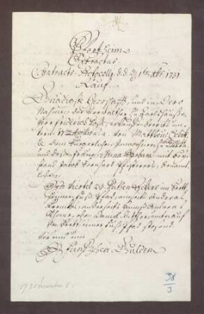 Mathäus Schickle zu Bauschlott verkauft an die Herrschaft Güter daselbst
