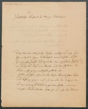 Brief von Johann Christian Heinrich Rinck an Mainzer Liedertafel