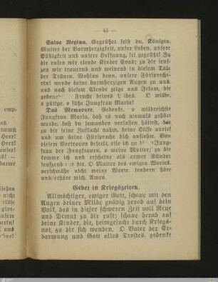 Gebet in Kriegszeiten