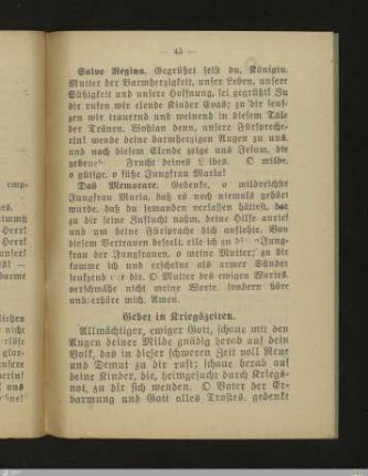 Gebet in Kriegszeiten