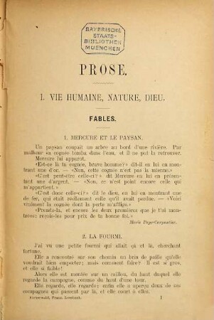 Französisches Lesebuch für höhere Lehranstalten