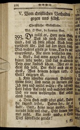 V. Vom christlichen Verhalten gegen uns selbst.