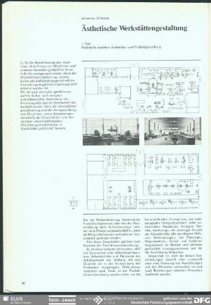Ästhetische Werkstättengestaltung : Arbeitsumwelt