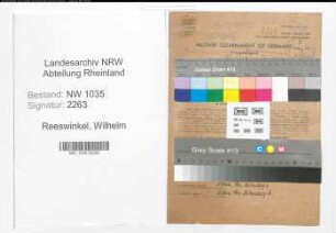 Entnazifizierung Wilhelm Reeswinkel , geb. 04.06.1894 (Rektor)