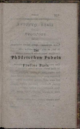 Der Phädrischen Fabeln. Fünftes Buch.