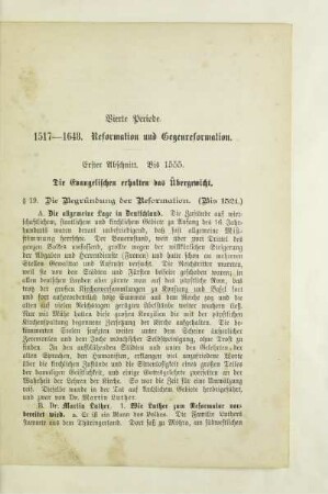 Vierte Periode. 1517-1648. Reformation und Gegenreformation