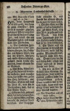 15. Allgemeine Landesbedürfnisse.