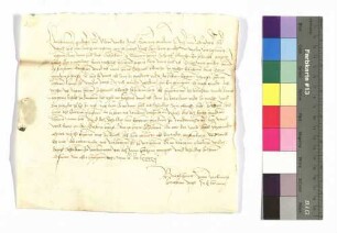 Burkhardt von Wolmershausen, Vogt zu Ellwangen an Graf Kraft von Hohenlohe.