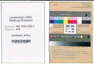 Entnazifizierung Arthur Leonhard , geb. 08.10.1912 (Stadtinspektor)
