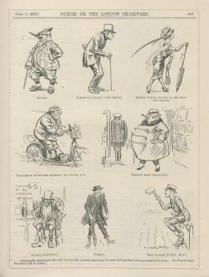 (Among the Americans who will visit us this summer there may be some not familiar with our countryside types. Mr. Punch hopes the above will be useful,)
