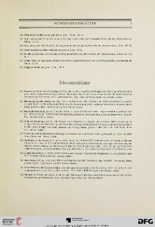 Schwertstichblätter (Nr. 133-152)