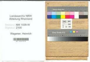 Entnazifizierung Heinrich Wagener , geb. 29.03.1906 (Schlosser)