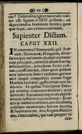 Sapienter Dictum. Caput XXII. - Synopsis Regum Pannonicorum.