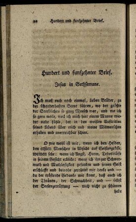 Hundert und funfzehnter Brief. Jesus in Gethsemane.