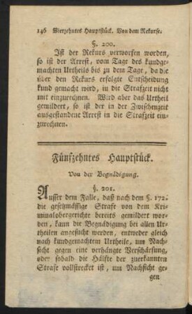 Fünfzehntes Hauptstück. Von der Begnädigung