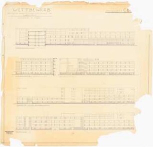 Berufs- und Handelsschule, Cottbus: Ansichten: Hofansicht mit Turnhalle, Sielowstr. - Berufsschule, Nordstraße ohne Berufsschule, Nordstraße, 1:200