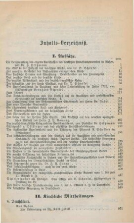 III-VI Inhaltsverzeichnis