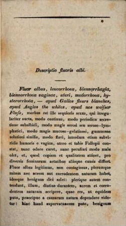 Diss. inaug. med. de fluore albo, praesertim quoad diagnosin et distinctionem causarum illius