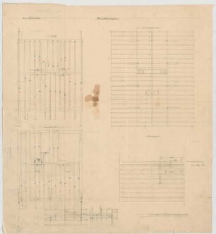 Thiersch, Friedrich von; Starnberg bei München (Bayern); Landhaus Otto Förster - Balkenlagen Keller, EG, 1. OG u. DG (Ansichten)
