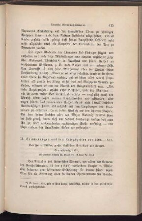 II. Erinnerungen aus den Kriegszeiten von 1806-1813.