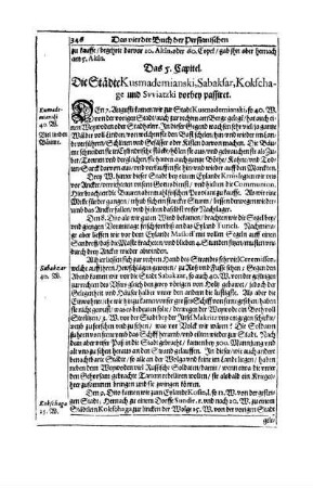 Das 5. Capitel. Die Städte Kusmademianski, Sabaksar, Kokschage und Svviatzki vorbey passiret.
