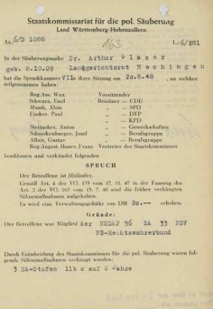 Glaser, Arthur, Dr.
