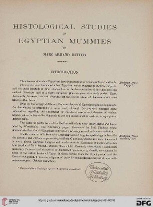 7: Histological studies on egyptian mummies