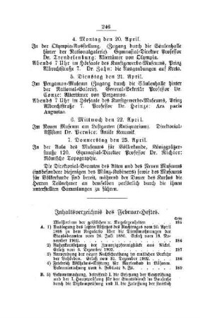Inhaltsverzeichnis des Februar-Heftes
