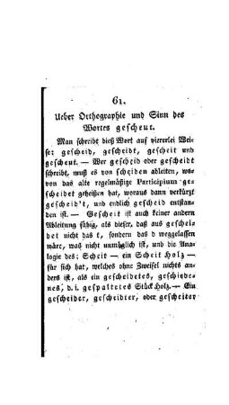 Ueber Orthographie und Sinn des Wortes gescheut : [61. Abhandlung]