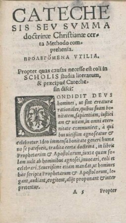 Catechesis Sev Svmma doctrinæ Christianæ certa Methodo comprehensa.