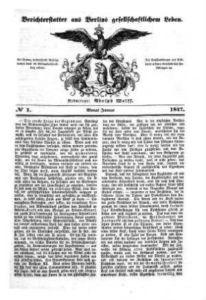 2.1847: Berichterstatter aus Berlins gesellschaftlichem Leben
