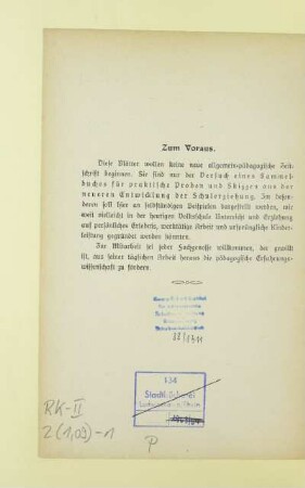 Zum Voraus