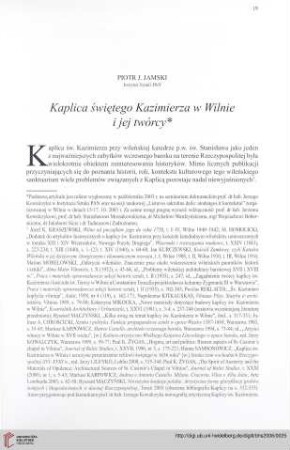 Kaplica świętego Kazimierza w Wilnie i jej twórcy