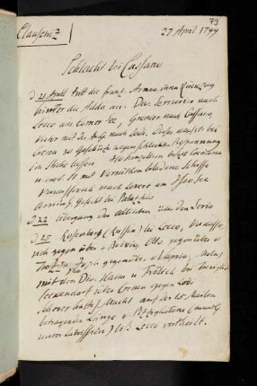 79-80, Schlacht bei Cassano, 27. April 1799