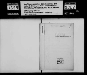 Wertheimer, Isak Erben in Bretten Lagerbuch-Nr. 243/1 Bretten