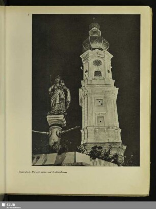 7 Deggendorf, Marienbrunnen und Grabkirchturm