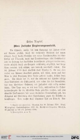 Erstes Kapitel: Max Josephs Regierungsantritt