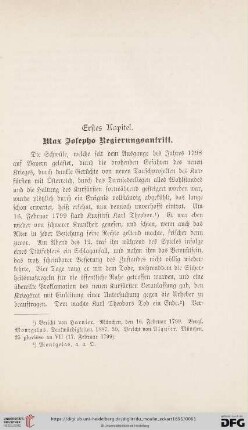 Erstes Kapitel: Max Josephs Regierungsantritt