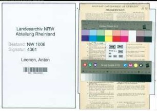 Entnazifizierung Anton Leenen , geb. 15.04.1907 (Landwirt)